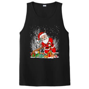 Funny Santa Playing Baseball Christmas Tree Lights Xmas Pjs Great Gift PosiCharge Competitor Tank