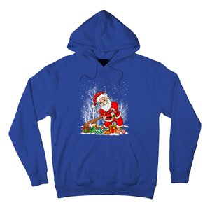 Funny Santa Playing Baseball Christmas Tree Lights Xmas Pjs Great Gift Hoodie