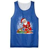 Funny Santa Playing Baseball Christmas Tree Lights Xmas Pjs Great Gift Mesh Reversible Basketball Jersey Tank