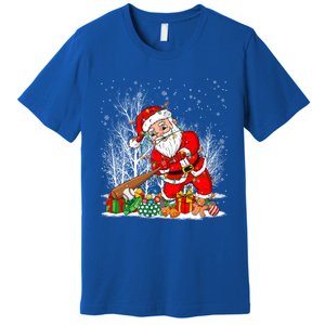 Funny Santa Playing Baseball Christmas Tree Lights Xmas Pjs Great Gift Premium T-Shirt