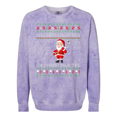 Funny Santa Playing Golf Sports Christmas Colorblast Crewneck Sweatshirt