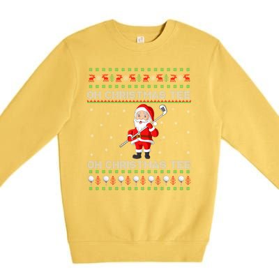 Funny Santa Playing Golf Sports Christmas Premium Crewneck Sweatshirt