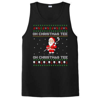 Funny Santa Playing Golf Sports Christmas PosiCharge Competitor Tank