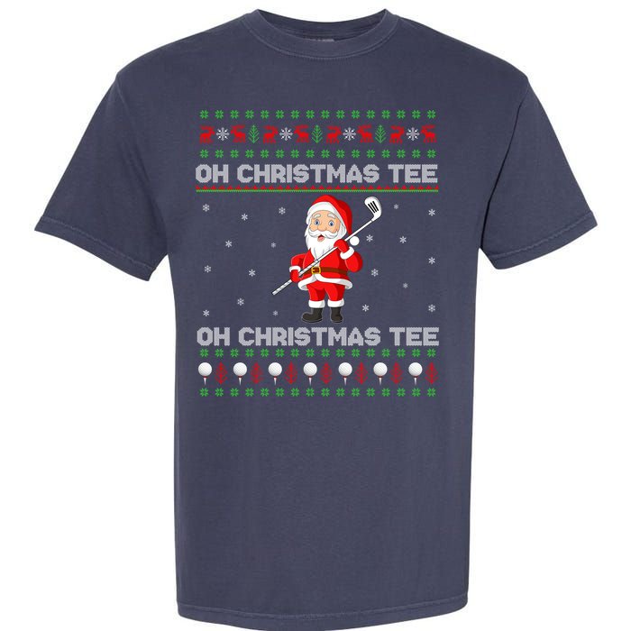 Funny Santa Playing Golf Sports Christmas Garment-Dyed Heavyweight T-Shirt