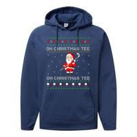 Funny Santa Playing Golf Sports Christmas Performance Fleece Hoodie