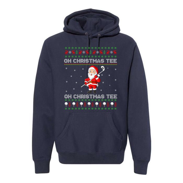 Funny Santa Playing Golf Sports Christmas Premium Hoodie