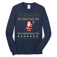 Funny Santa Playing Golf Sports Christmas Tall Long Sleeve T-Shirt