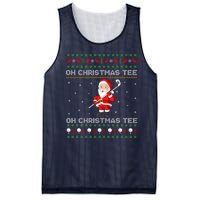 Funny Santa Playing Golf Sports Christmas Mesh Reversible Basketball Jersey Tank