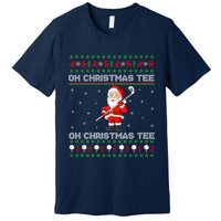 Funny Santa Playing Golf Sports Christmas Premium T-Shirt