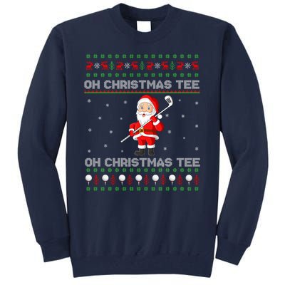 Funny Santa Playing Golf Sports Christmas Tall Sweatshirt