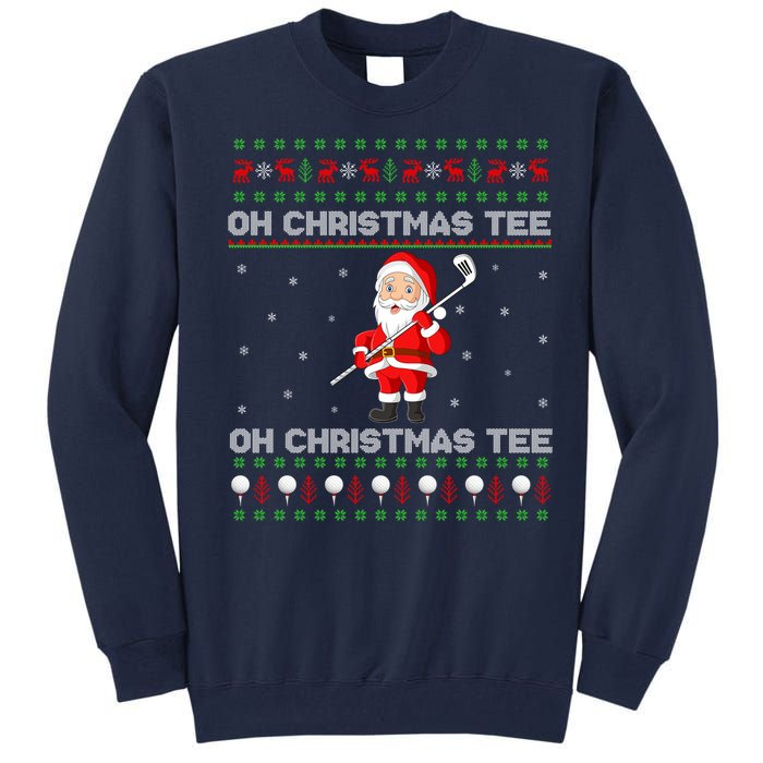 Funny Santa Playing Golf Sports Christmas Tall Sweatshirt