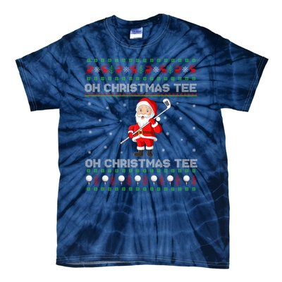 Funny Santa Playing Golf Sports Christmas Tie-Dye T-Shirt