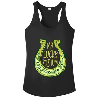 Funny Saint Patrick Day Costume Gift Horseshoe Lucky Design Cute Gift Ladies PosiCharge Competitor Racerback Tank
