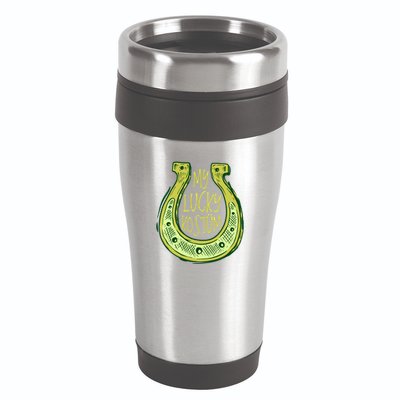 Funny Saint Patrick Day Costume Gift Horseshoe Lucky Design Cute Gift 16oz Travel Tumbler