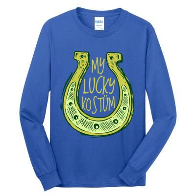 Funny Saint Patrick Day Costume Gift Horseshoe Lucky Design Cute Gift Tall Long Sleeve T-Shirt