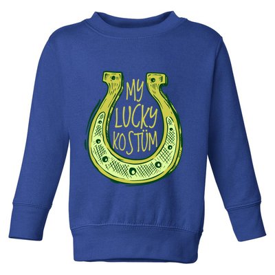 Funny Saint Patrick Day Costume Gift Horseshoe Lucky Design Cute Gift Toddler Sweatshirt