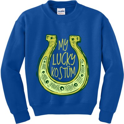Funny Saint Patrick Day Costume Gift Horseshoe Lucky Design Cute Gift Kids Sweatshirt