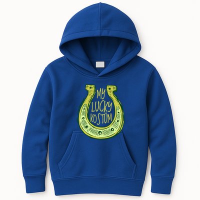 Funny Saint Patrick Day Costume Gift Horseshoe Lucky Design Cute Gift Kids Hoodie
