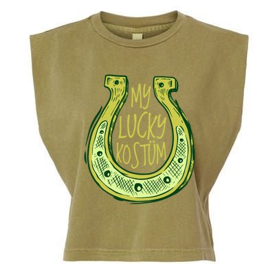 Funny Saint Patrick Day Costume Gift Horseshoe Lucky Design Cute Gift Garment-Dyed Women's Muscle Tee