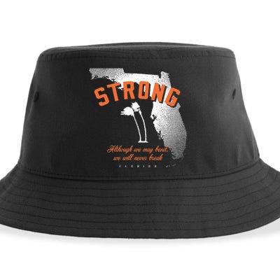 Florida Strong Palm Trees Bend Not Break Sustainable Bucket Hat