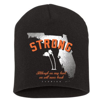 Florida Strong Palm Trees Bend Not Break Short Acrylic Beanie