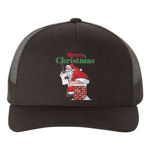 Funny Santa Pooping Down Chimney Xmas Christmas Gifts  Yupoong Adult 5-Panel Trucker Hat