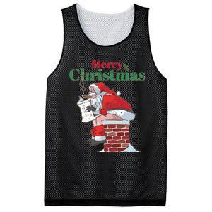 Funny Santa Pooping Down Chimney Xmas Christmas Gifts  Mesh Reversible Basketball Jersey Tank