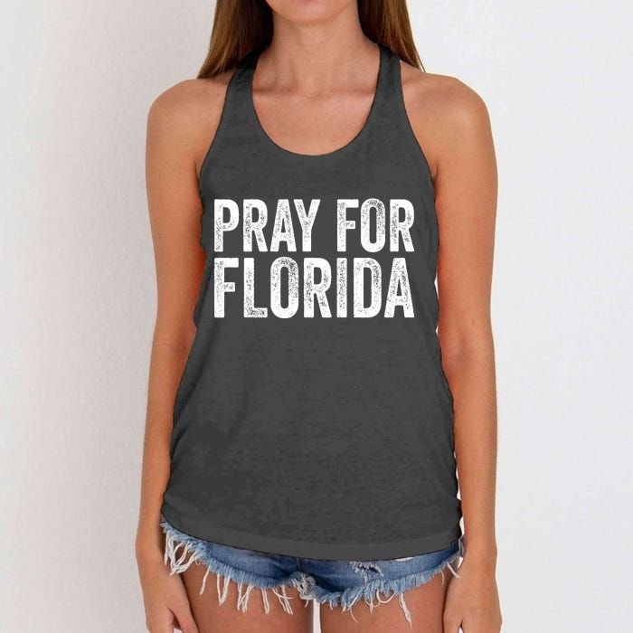 Florida Strong Pray For Florida Hurricane Milton Florida Tropical Storm Women's Knotted Racerback Tank