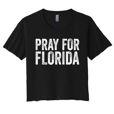 Florida Strong Pray For Florida Hurricane Milton Florida Tropical Storm Women's Crop Top Tee