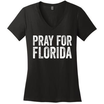 Florida Strong Pray For Florida Hurricane Milton Florida Tropical Storm Women's V-Neck T-Shirt