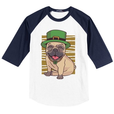 Funny St Patricks Day Pug Dog Lover Gift Baseball Sleeve Shirt