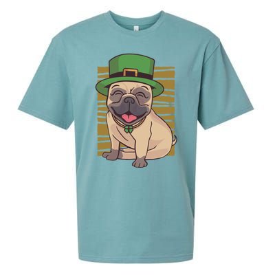 Funny St Patricks Day Pug Dog Lover Gift Sueded Cloud Jersey T-Shirt