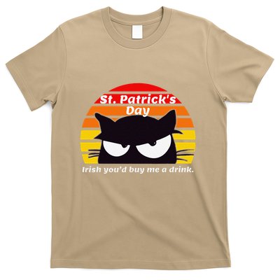 Funny St PatrickS Day Grouchy Cat Funny Black Cat T-Shirt