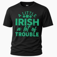 Funny St Patricks Day A Little Irish A Lot Of Trouble Performance Shirt