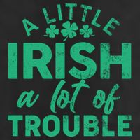Funny St Patricks Day A Little Irish A Lot Of Trouble Trucker Hat