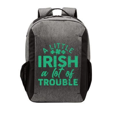 Funny St Patricks Day A Little Irish A Lot Of Trouble Vector Backpack