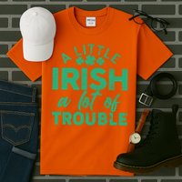 Funny St Patricks Day A Little Irish A Lot Of Trouble Tall T-Shirt
