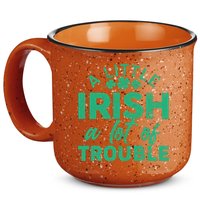 Funny St Patricks Day A Little Irish A Lot Of Trouble 15oz Campfire Ceramic Mug