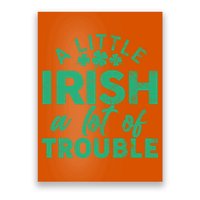 Funny St Patricks Day A Little Irish A Lot Of Trouble Poster