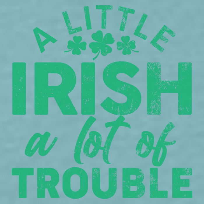 Funny St Patricks Day A Little Irish A Lot Of Trouble Sueded Cloud Jersey T-Shirt