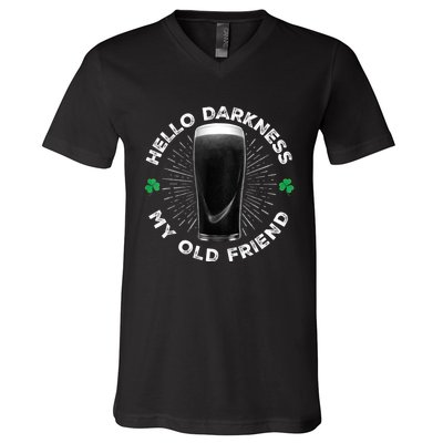 Funny St PatrickS Day Hello Darkness My Old Friend Stout Gift V-Neck T-Shirt