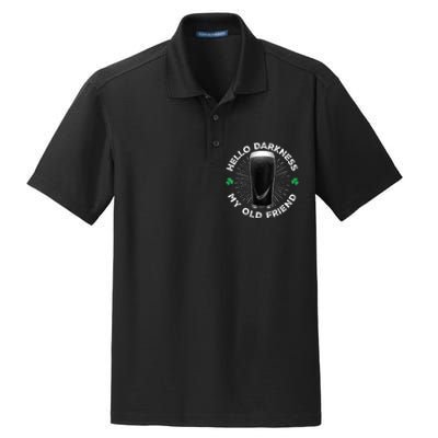 Funny St PatrickS Day Hello Darkness My Old Friend Stout Gift Dry Zone Grid Polo