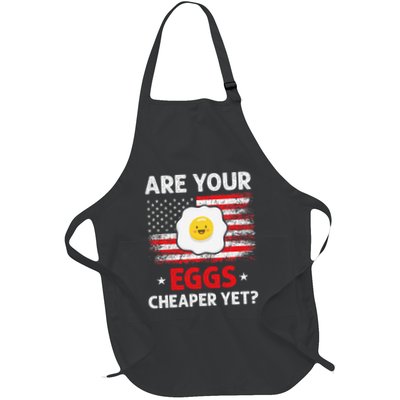 Funny Saying Political Usa Flag Are Your Eggs Cheaper Yet Full-Length Apron With Pockets
