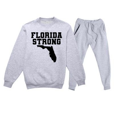 Florida Strong Pray For Florida Survived Hurricane Milton 2024 Premium Crewneck Sweatsuit Set