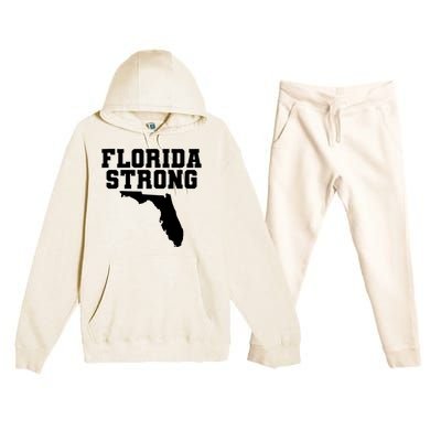 Florida Strong Pray For Florida Survived Hurricane Milton 2024 Premium Hooded Sweatsuit Set