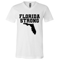 Florida Strong Pray For Florida Survived Hurricane Milton 2024 V-Neck T-Shirt