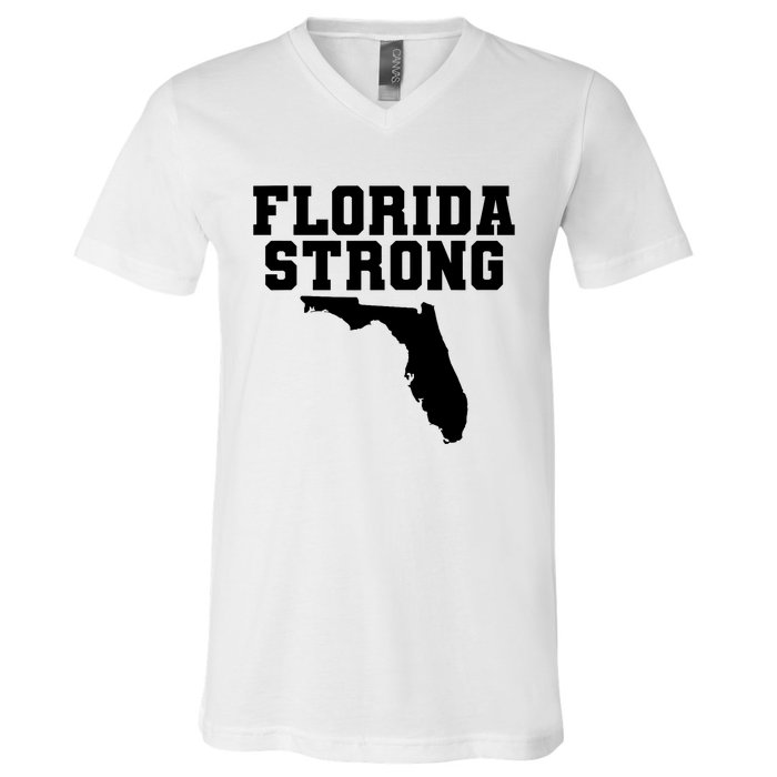 Florida Strong Pray For Florida Survived Hurricane Milton 2024 V-Neck T-Shirt