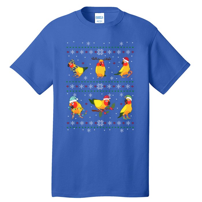 Funny Santa Parrot Decorations Sun Conure Ugly Christmas Cute Gift Tall T-Shirt