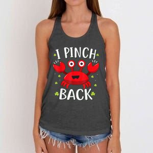 Funny St Patrick’s Day Tee Crab I Pinch Back Women's Knotted Racerback Tank