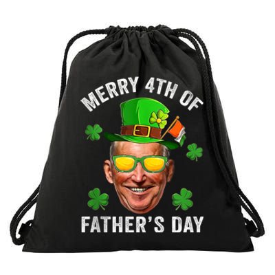 Funny St Patrick's Day Joe Biden Merry 4th Of Father's Day Drawstring Bag